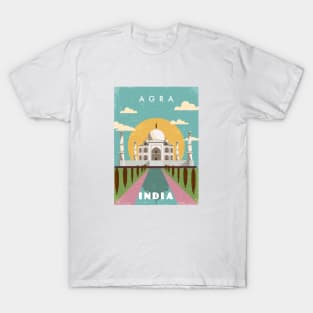 Agra, India. Retro travel poster T-Shirt